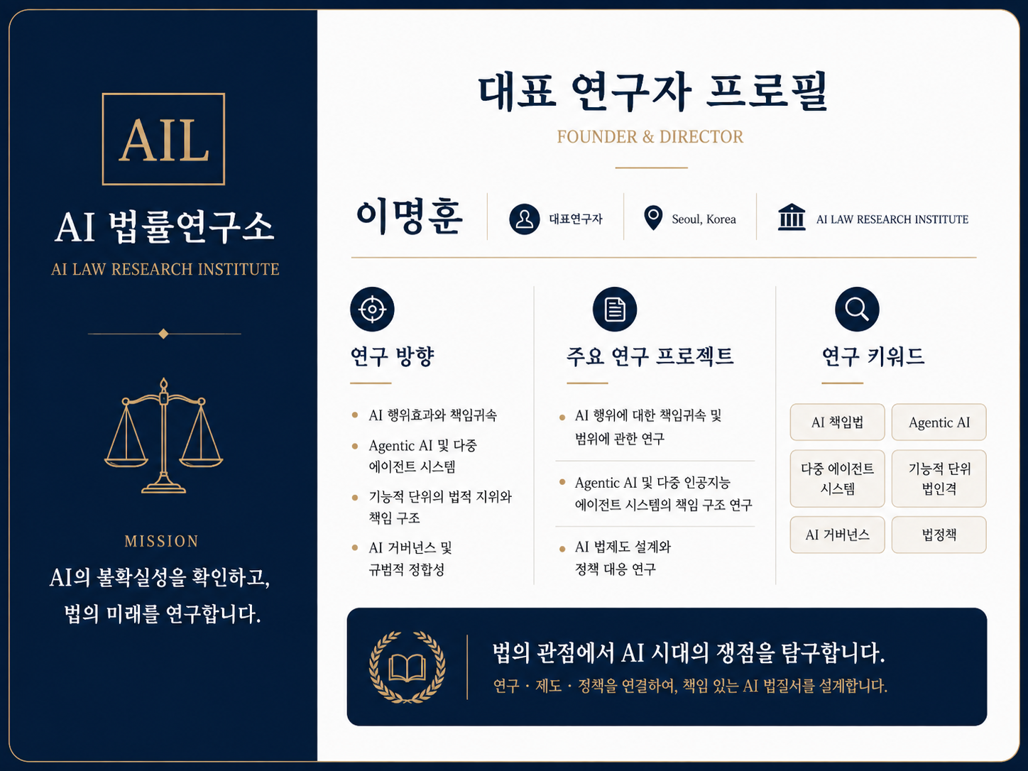 AI 법률연구소 대표 연구자 프로필